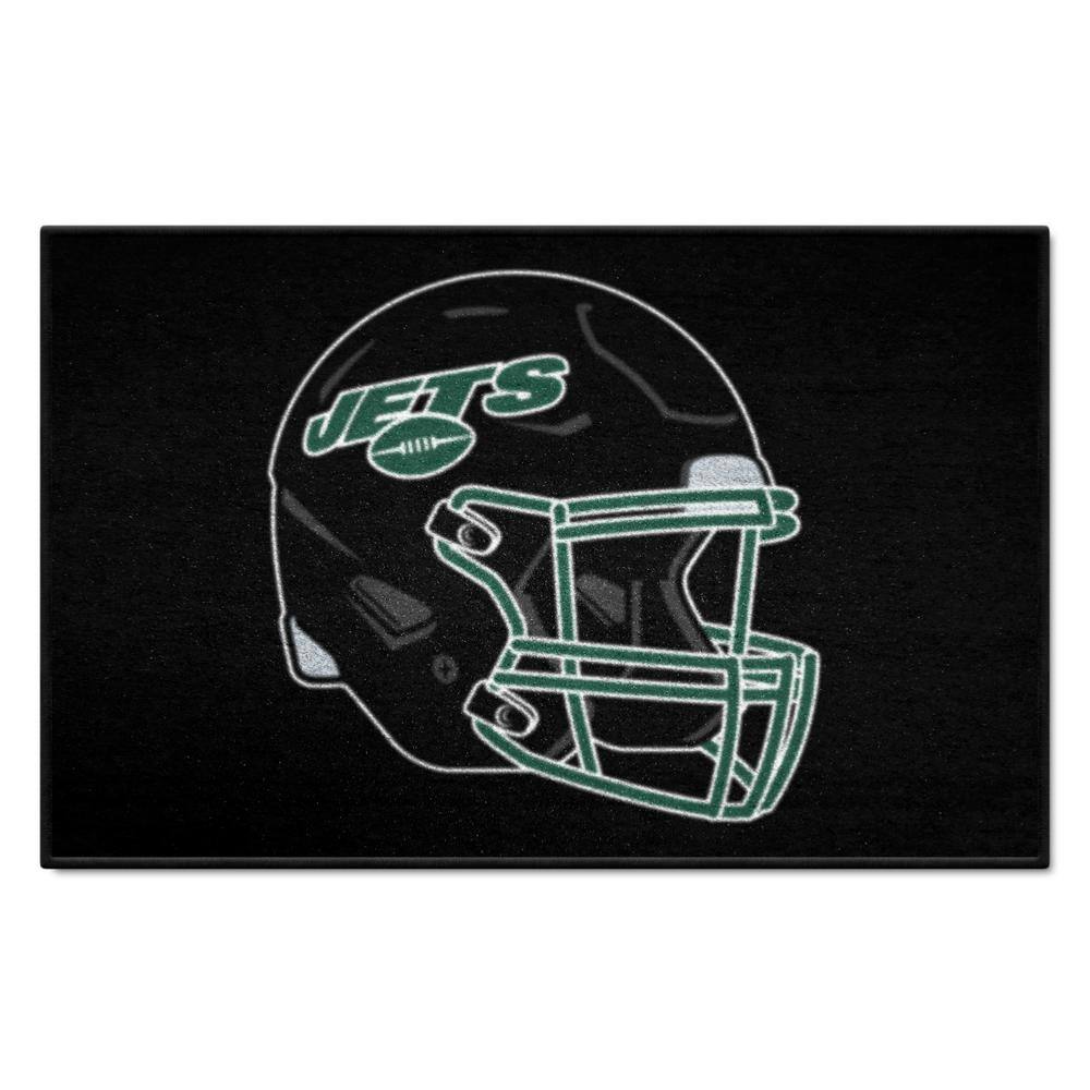 FANMATS New York Jets Green 3 ft. x 2 ft. Mascot Helmet Area Rug 31750 -  The Home Depot