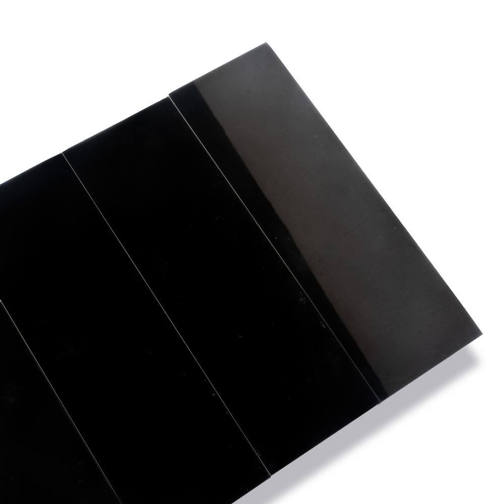 Grandis Black Polished Marble Subway Wall & Floor Tile