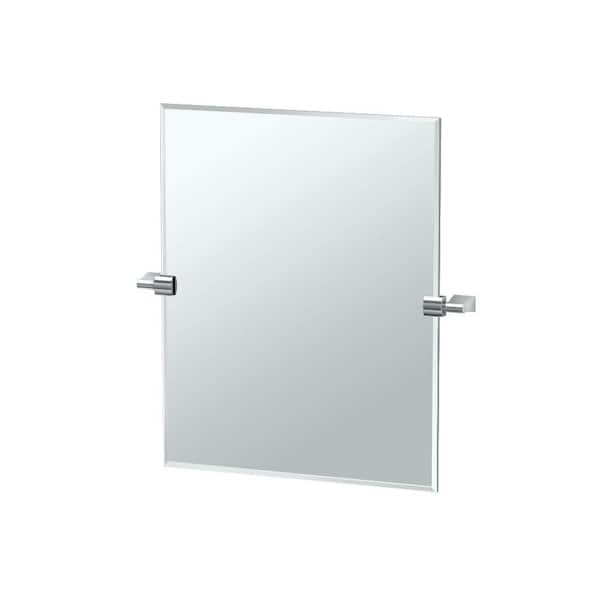Gatco Bleu 24 in. W x 24 in. H Frameless Rectangular Bathroom Vanity Mirror in Chrome