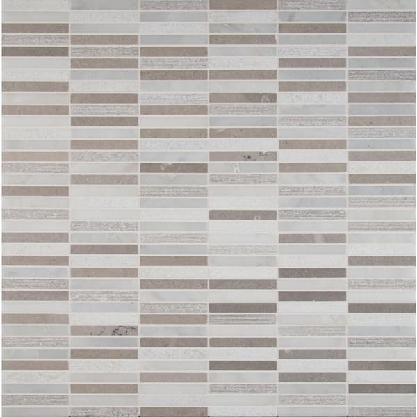 MSI Linea 12 in. x 12 in. x 10 mm Honed Marble Mosaic Tile (10 sq. ft. / case)