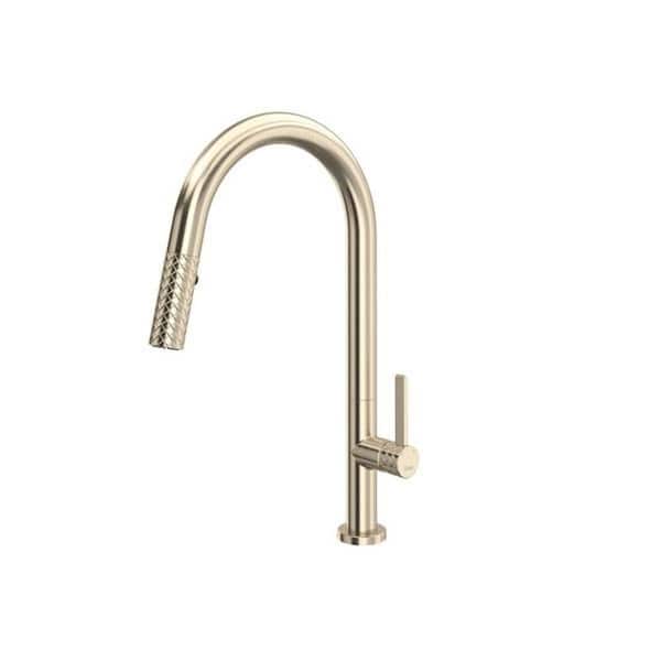 Tenerife Satin Nickel 16.5 in. Pull Down Sprayer Kitchen Faucet with 360° Spout Swivel