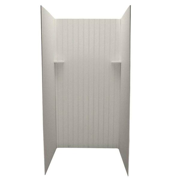 Swan Beadboard 36 in. x 36 in. x 72 in. 3-Piece Easy Up Adhesive Shower Wall Kit in Glacier