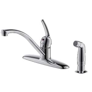 Builder's Series Single-Handle Standard Kitchen Faucet with Side Sprayer in Chrome