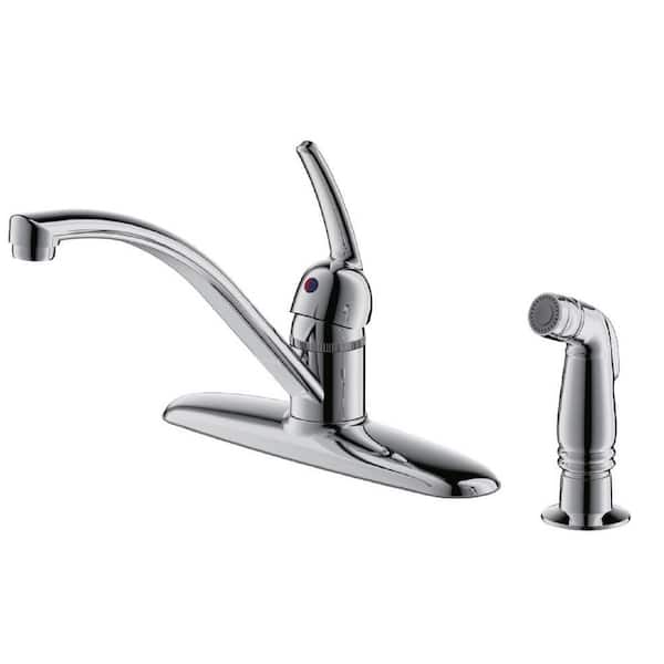 Fontaine by Italia Builder's Series Single-Handle Standard Kitchen Faucet with Side Sprayer in Chrome