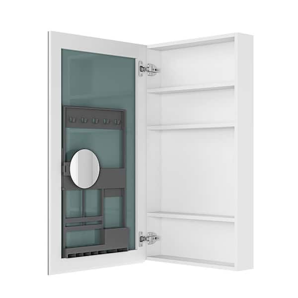 20 in. W x 36 in. H Rectangular Engineered Wood Medicine Cabinet with Mirror and Left Opening Door