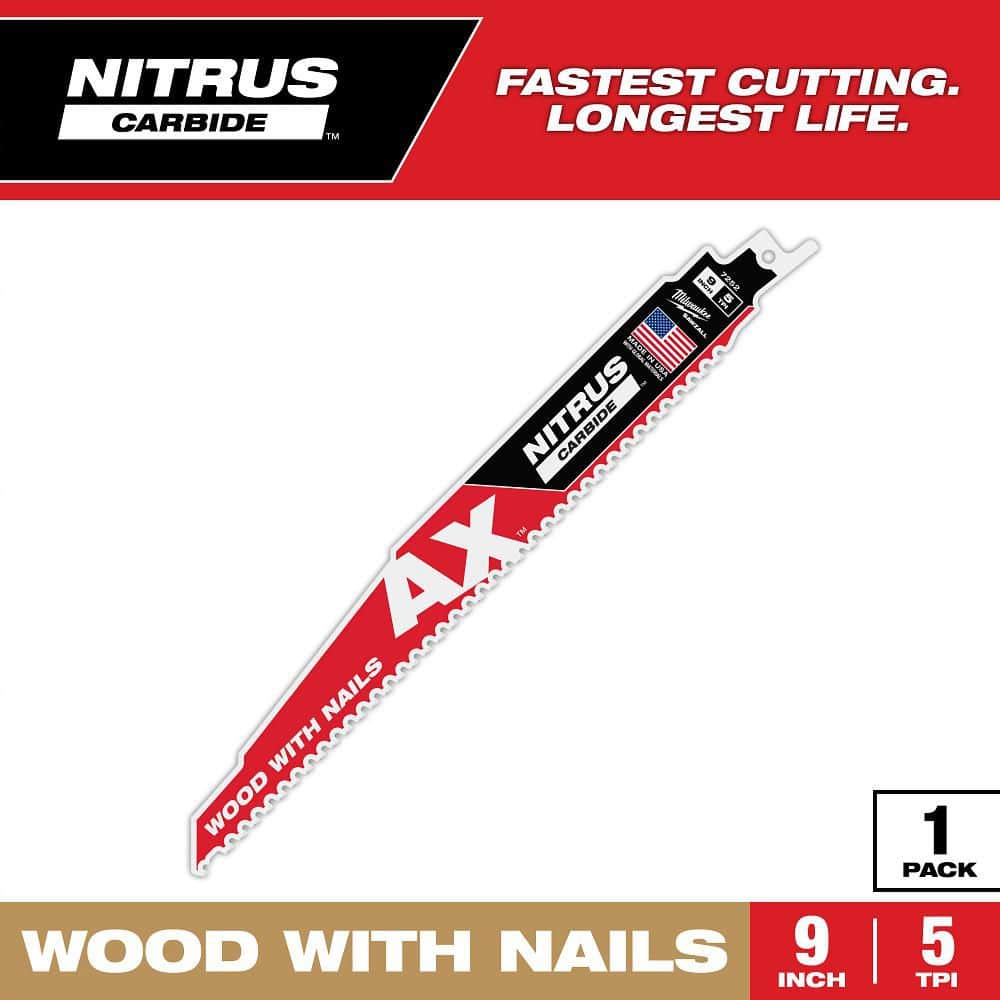 9 in. 5 TPI NITRUS AX Carbide Teeth Demolition Nail-Embedded Wood Cutting SAWZALL Reciprocating Saw Blade price history on PriceWatchPro