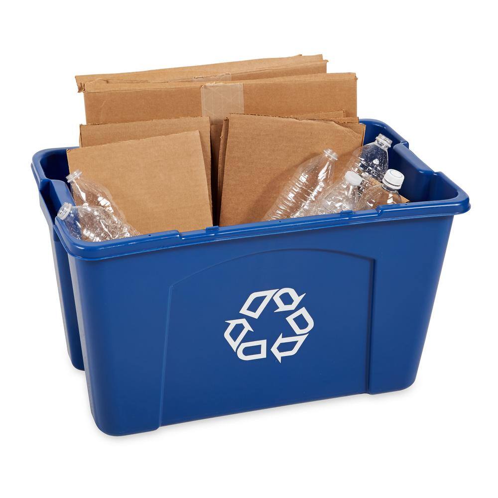 Blue 14 Gallon Stackable Plastic Recycling Bin