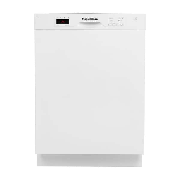 MAGIC CLEAN 24 in. White Front Control Dishwasher with Stainless Steel Tub
