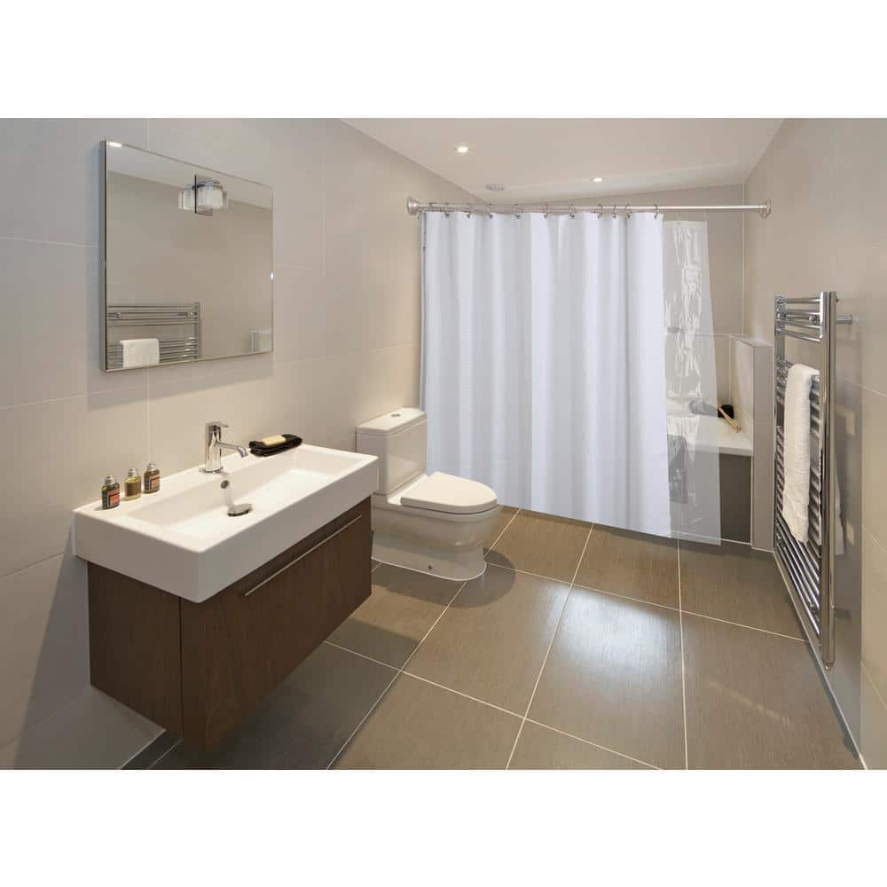 72'' Rustproof Aluminum Tension Shower Curtain Rod with Rubber End Caps