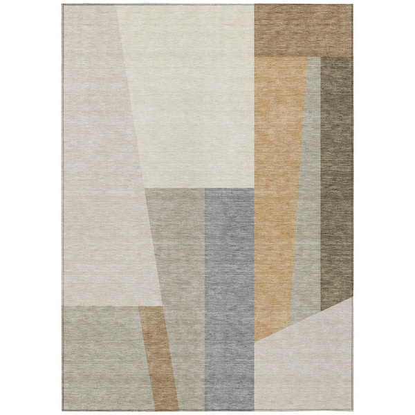 Chantille Machine Washable Indoor/Outdoor Abstract ACN2446 Beige 3 ft. x 5 ft. Area Rug