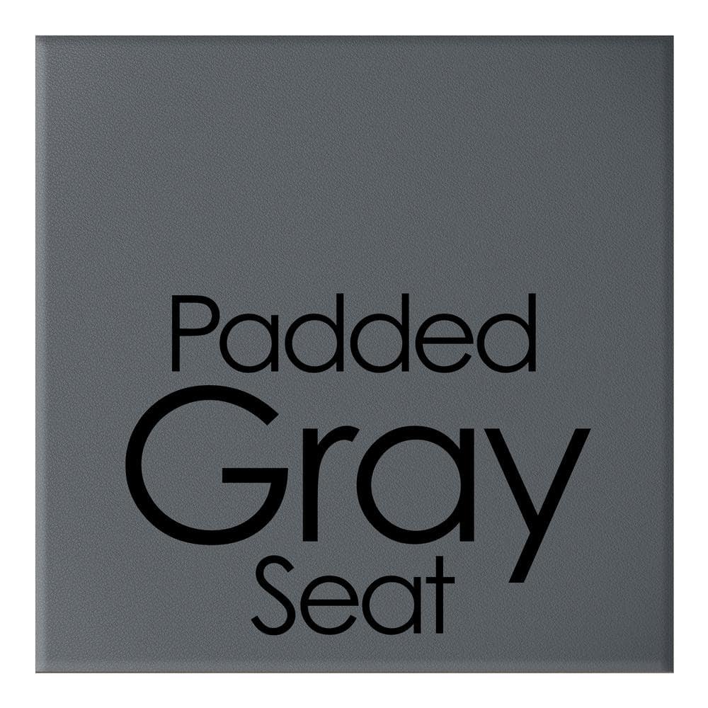 Gray 18-Inch Steel Folding Bar Stools with Padded Seats, Set of 4