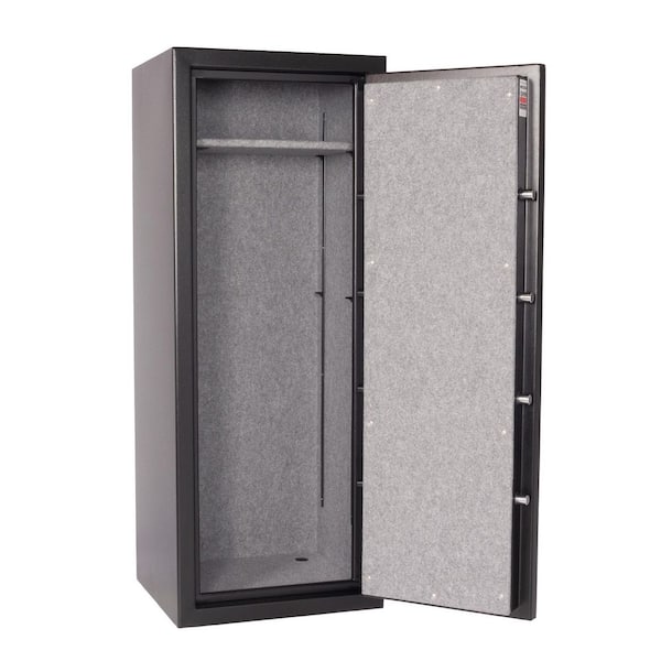 16-Gun 30 Min Fire-Resistant Combination Dial Lock Gun Safe Black, Powder Coat Paint