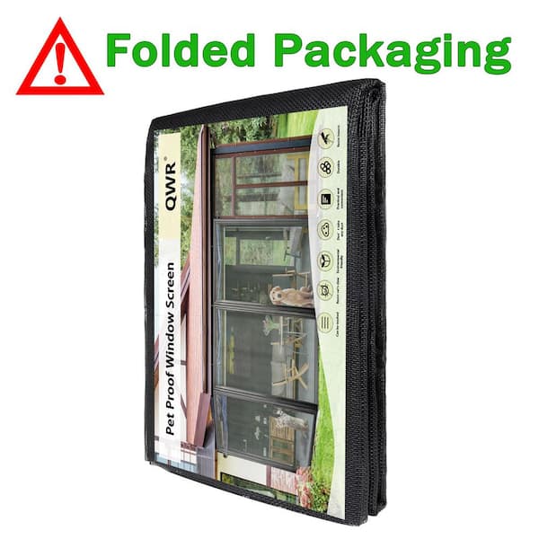 Angel Sar 39 in. x 118 in. Pet Proof Screen Replacement Kit, Window Mesh Repair Kit for Sliding Screen Door Patio Window Pet Black