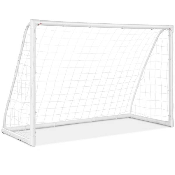 SEGAWE 6x4ft Portable Kids Soccer Goal – Backyard Practice Net, Steel Frame, White