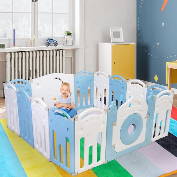 Large 14Panel Baby Playpen Foldable Kid Activity Center Toddler Safety Play  Yard