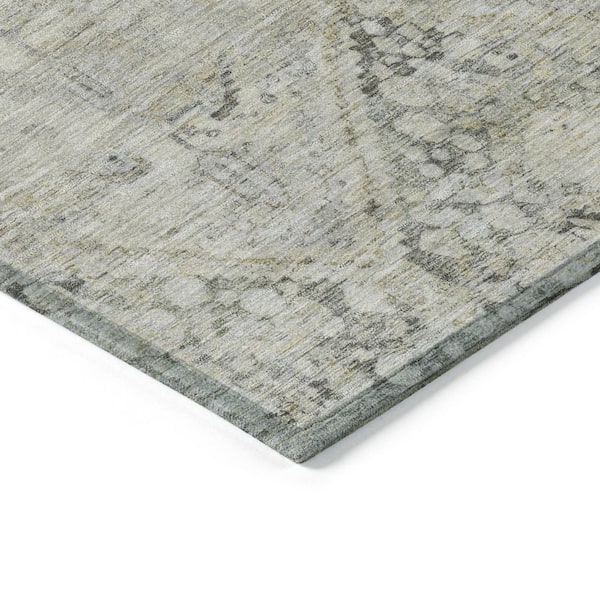 Chantille Machine Washable Indoor/Outdoor Abstract ACN1745 Pewter 8 ft. x 10 ft. Area Rug