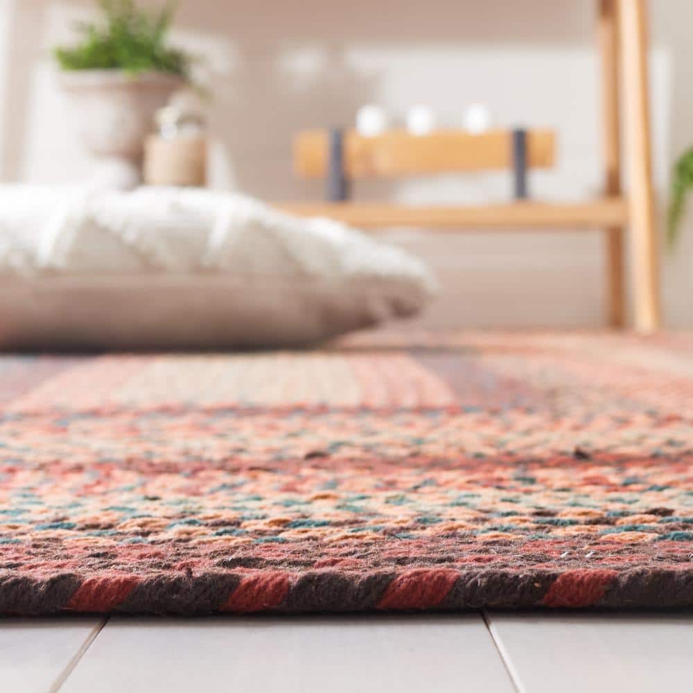 SAFAVIEH Braided Claes Color Bordered Area Rug, Brown/Rust, 5' x 8'