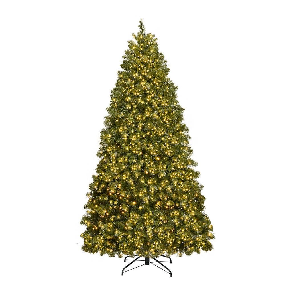 Gymax 6 ft. Pre-Lit PVC Artificial Christmas Tree Hinged 560 LED Lights ...