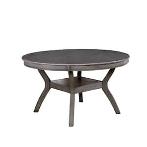 Timona 54 in. Round Gray Wood Top Dining Table (Seats 6)