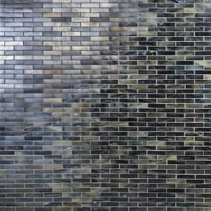 Amber Night Black 12.59 in. x 12.67 in. Polished Glass Wall Mosaic Tile (1.1 sq. ft./Each)