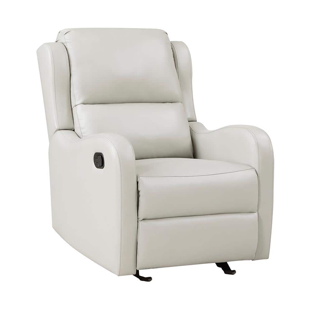 Laurel Taupe Faux Leather Manual Glider Recliner