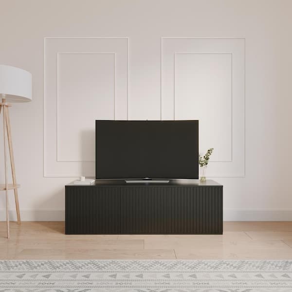 Nexera Trelisse Black 60 in. TV Stand Fits TVs Upto 70 in. with 3