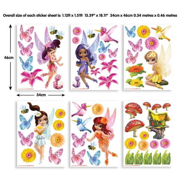 Walltastic Multi-Color Magical Fairies Wall Stickers