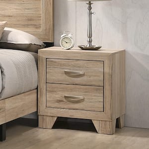 Miquell 2-Drawer Natural Nightstand 24 in. x 22 in. x 16 in.