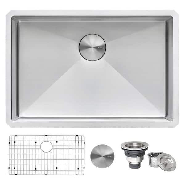 Ruvati Gravena 28 in. Undermount SIngle Bowl 16-Gauge Stainless Steel Kitchen Sink with Rounded Corners