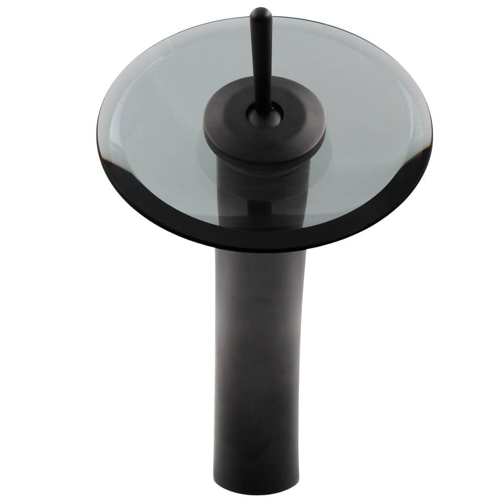 Matte Black and Chrome Waterfall Vessel Sink Faucet Set