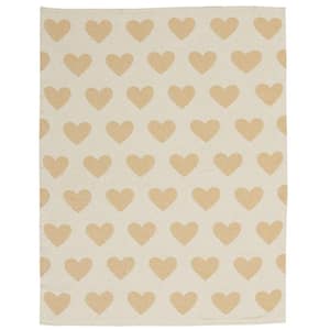 Plush Lines Gold 30 in. x 40 in. Rectangle Throw Pillow