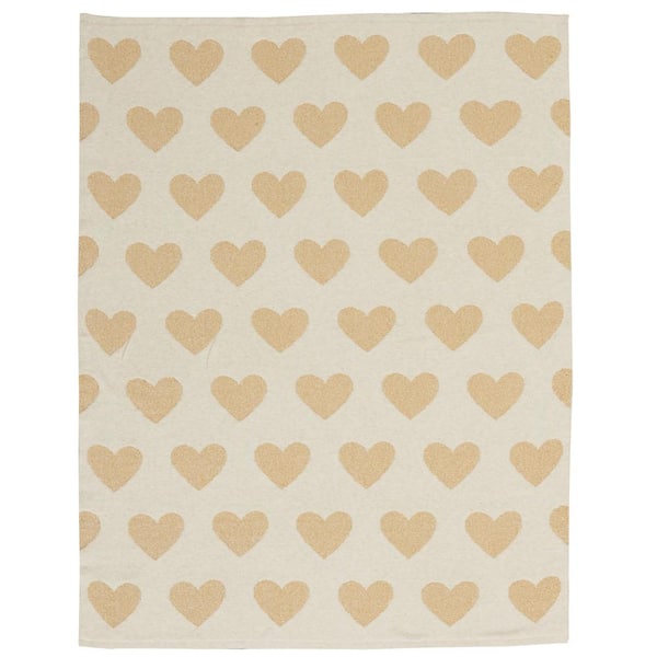 Mina Victory Plush Lines Gold 30 in. x 40 in. Rectangle Throw Pillow