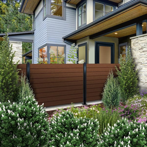 5.5 in. x 72 in. x .75 in. Wood Plastic Composite Fence Board, Tongue and Groove Topper, Sanded Finish - Espresso