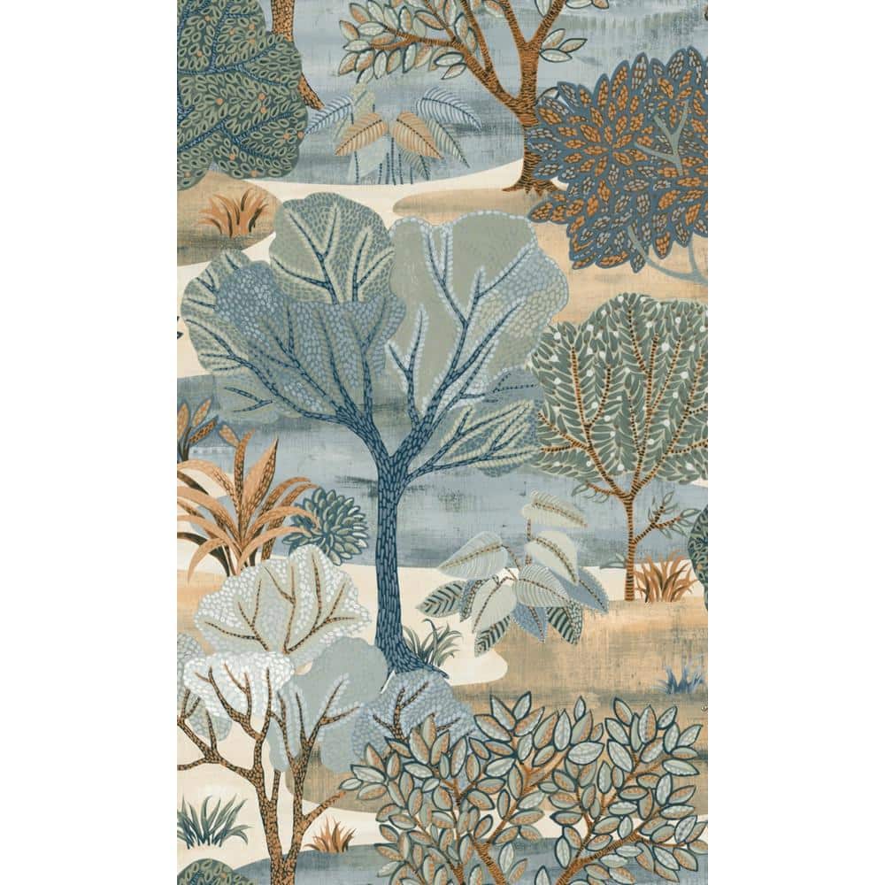 Blue Jungle Forest Tropical Non-Pasted Textured Wallpaper