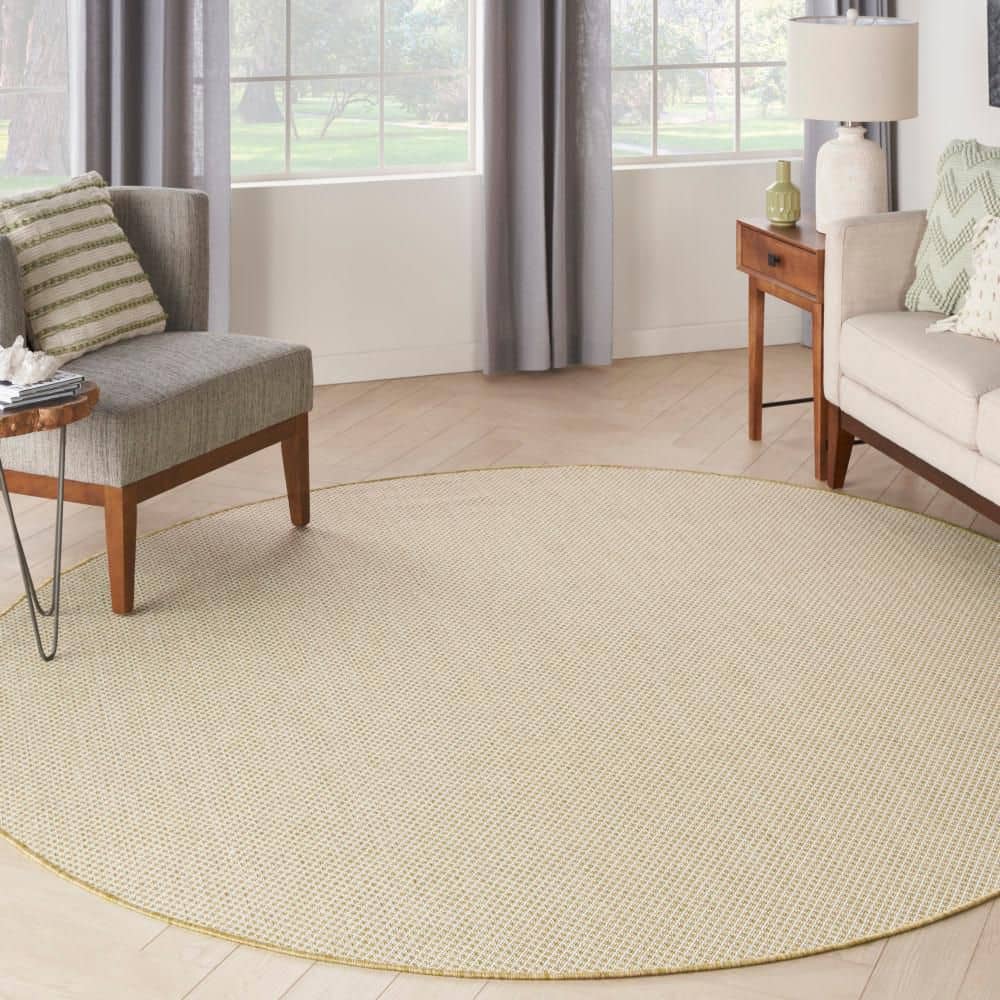 Courtyard Natural 5' Round x 5 ft. All-over design Contemporary Round Area Rug price history on PriceWatchPro