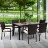 LAUREL CANYON Dark Brown 7-Piece Wicker Rectangle Outdoor Dining Set ...