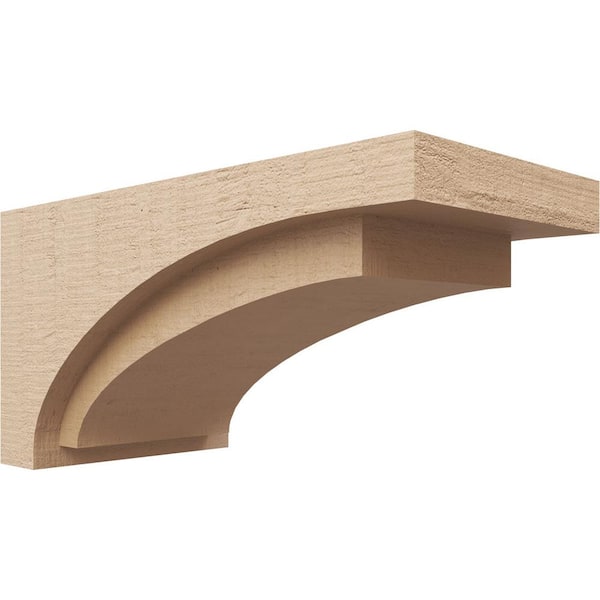 Ekena Millwork 9-in. x 18-in. x 9-in. Series 3 Wide Rivera Rough Cedar Woodgrain Timberthane Polyurethane Corbel, Primed Tan