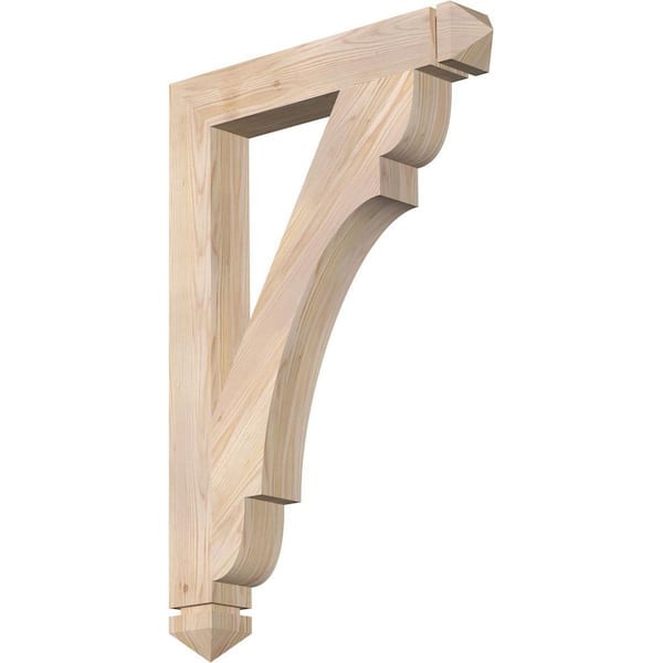 Ekena Millwork 3.5 in. x 36 in. x 24 in. Douglas Fir Olympic Arts and Crafts Smooth Bracket