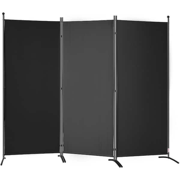 VEVOR Room Divider 6.1 ft. Freestanding and Folding Privacy Screens 3 Panel for Office Bedroom Study (Black)