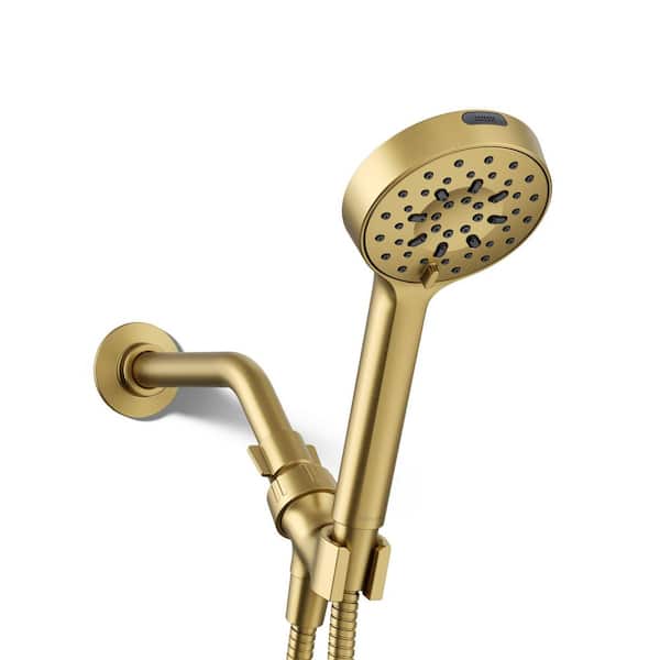 Viron 6-Spray Wall Mount Handheld Shower Head 1.75 GPM in Vibrant Brushed Moderne Brass