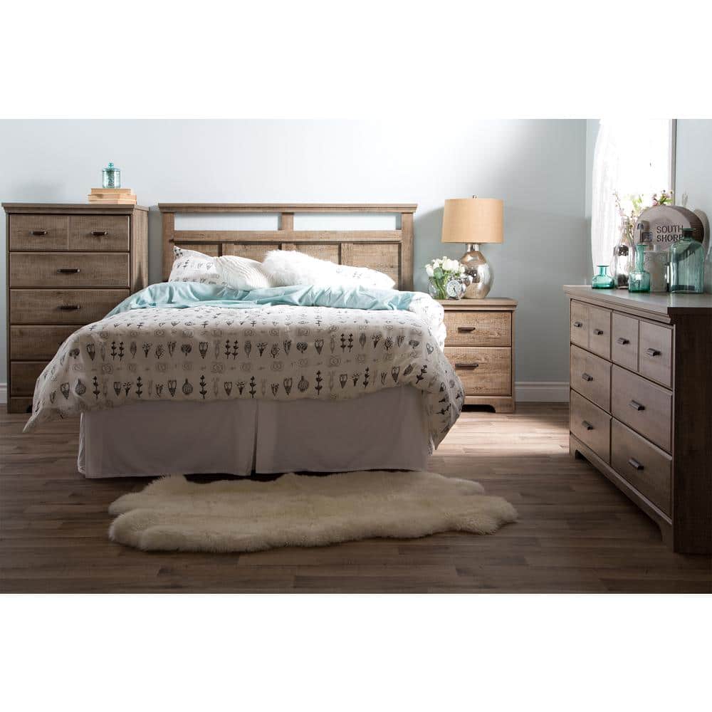 Versa Weathered Oak 2-Drawer Traditional Nightstand