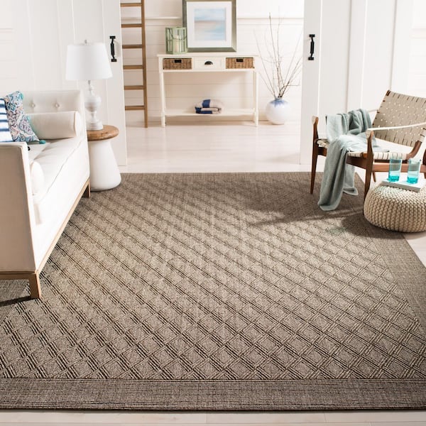 Palm Beach 10 ft. x 13 ft. Silver Diamond Area Rug
