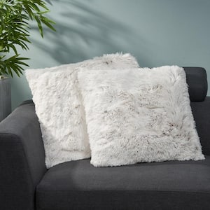 Frankfort White Solid Zipper 20 in. x 20 in. Throw Pillow Cover (Set of 2)