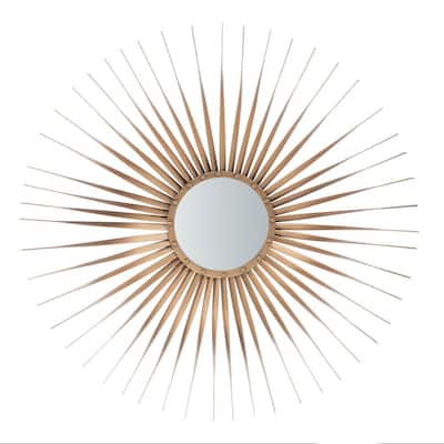 Lachlyn Sunburst 33.8 in. X 33.8 in. Gold Framed Mirror