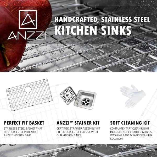 ANZZI VANGUARD Series Undermount Stainless Steel 30 in. Single 
