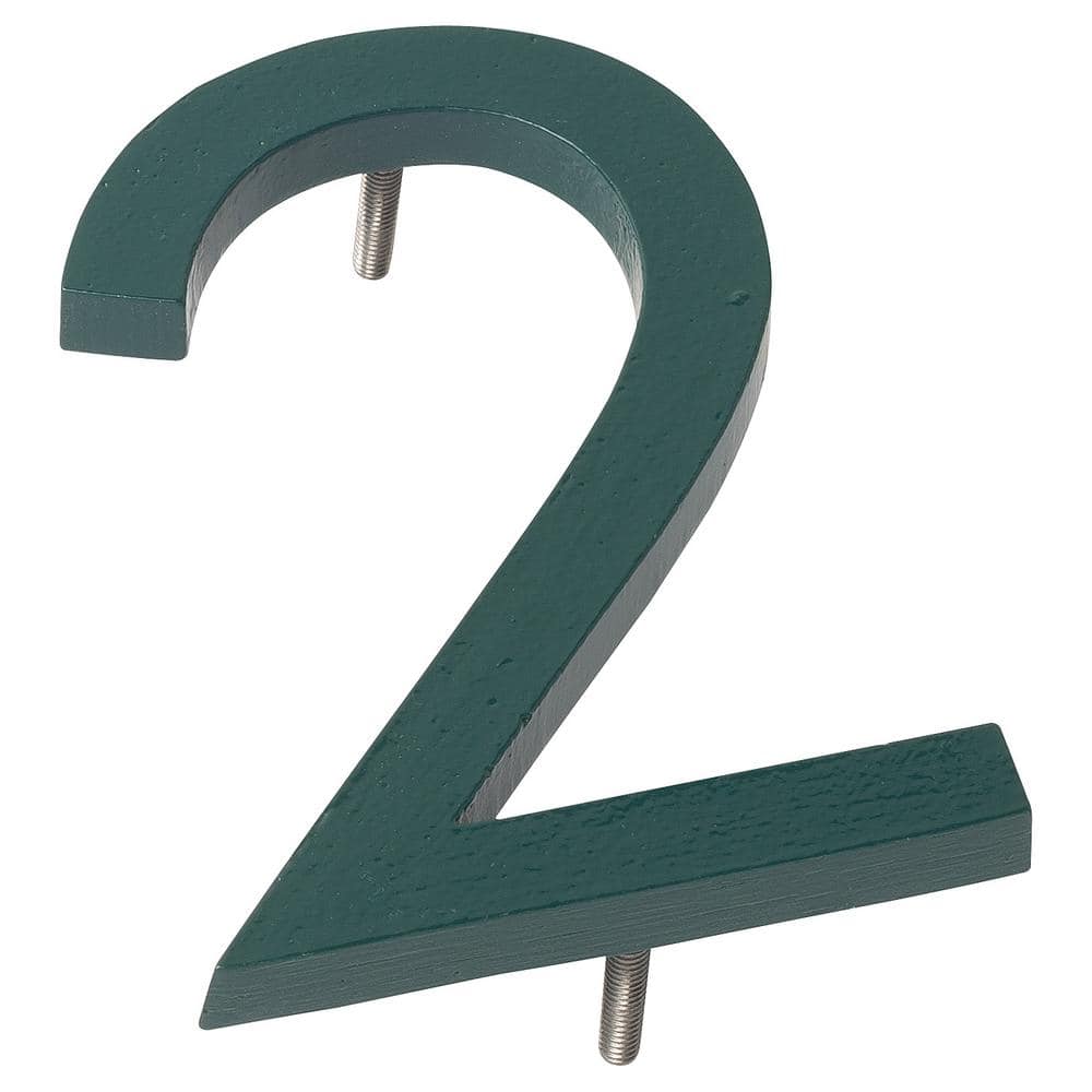 4 in. Hunter Green Aluminum Floating or Flat Modern House Number 2 price history on PriceWatchPro