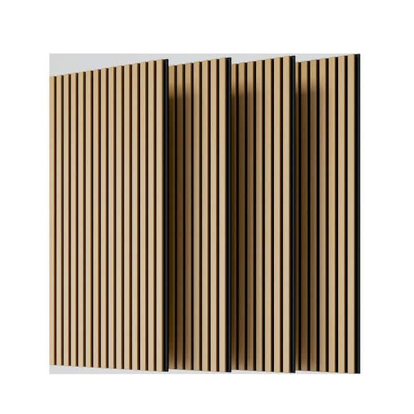 45.27 x 23.62 Brown Slat Wallpaper Sample Panel3D Fluted Sound Absorbing Panel (4 Pieces)
