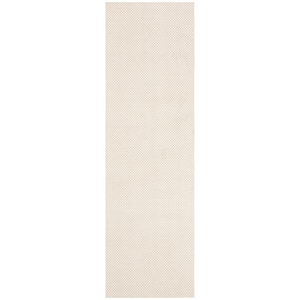 Natura Ivory 2 ft. x 16 ft. Striped Solid Color Gradient Runner Rug