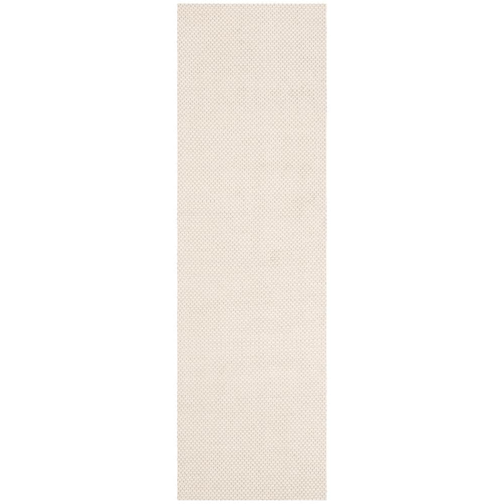 Ivory Handwoven Wool and Synthetic Runner Rug, 2'3" x 6'