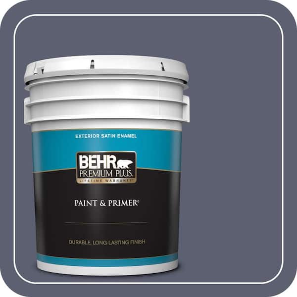 BEHR PREMIUM PLUS 5 gal. #S550-6 Mysterious Night Satin Enamel Exterior Paint & Primer